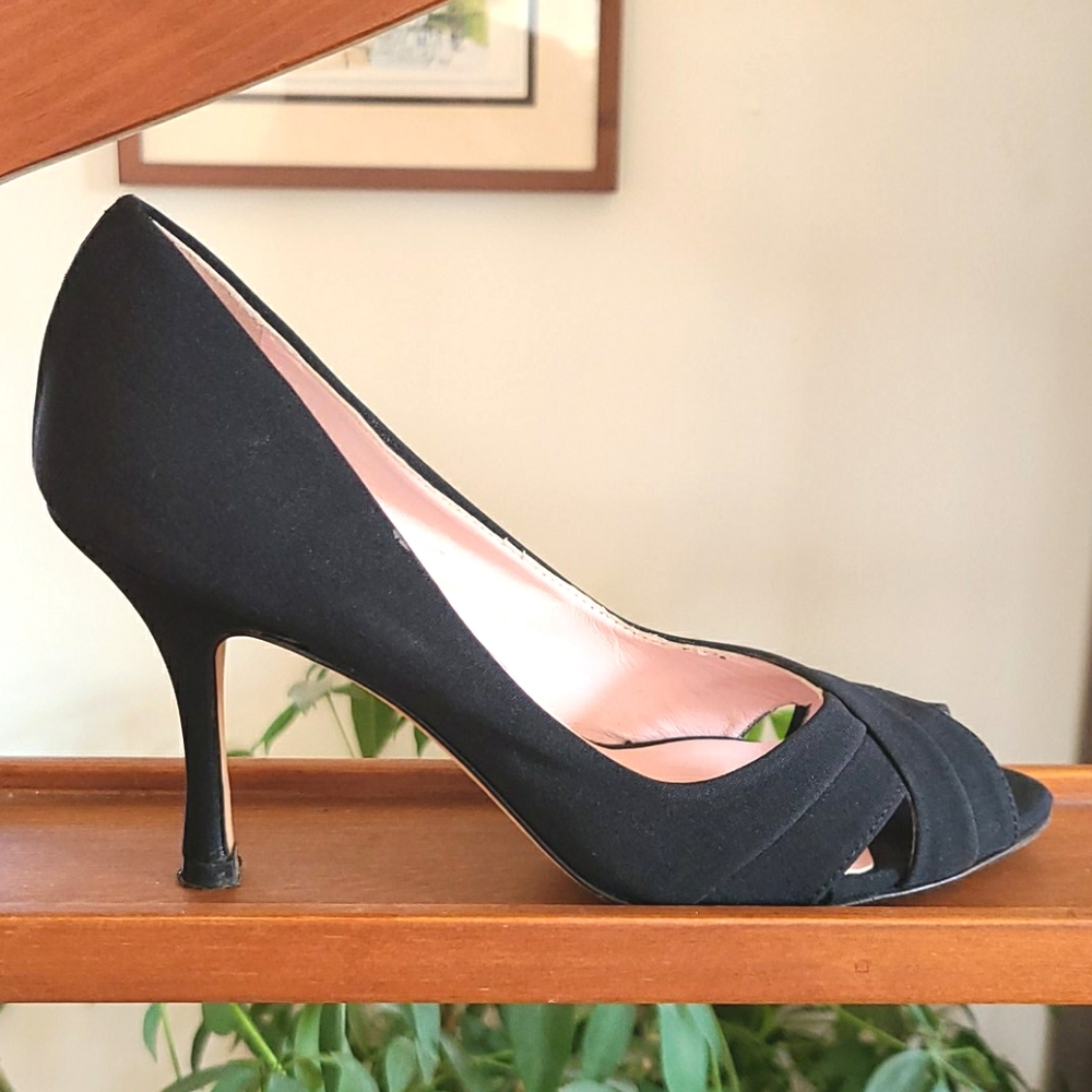 Black open toe heels
